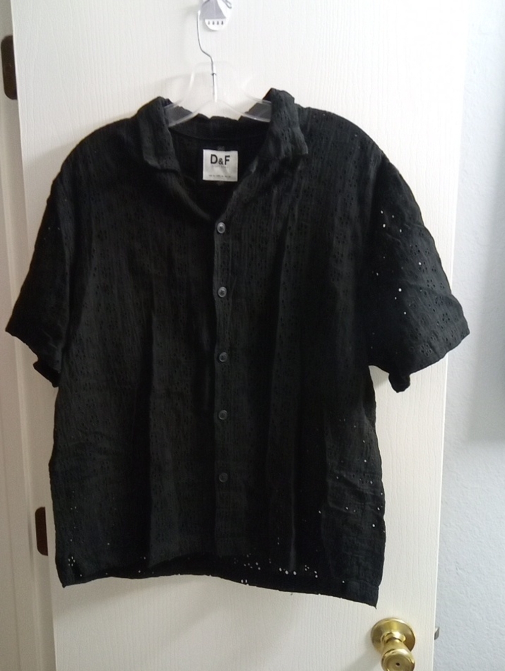 D&F Ricky Singh Black Eyelet Shirt - Classic Button-Up